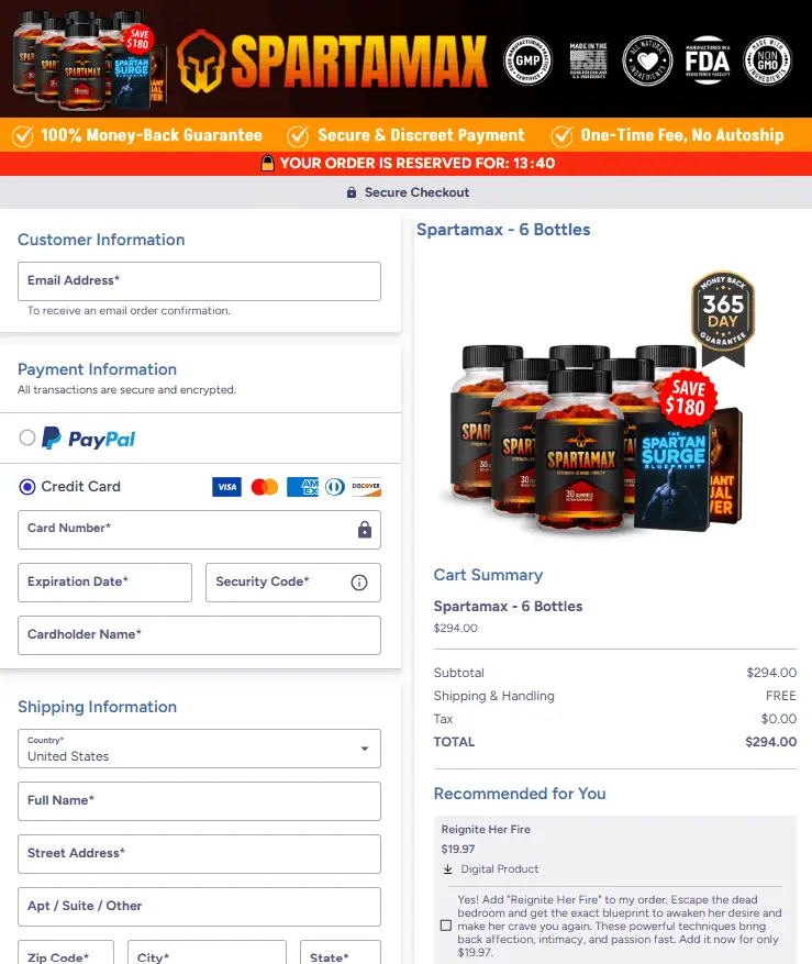 SpartaMax order-page
